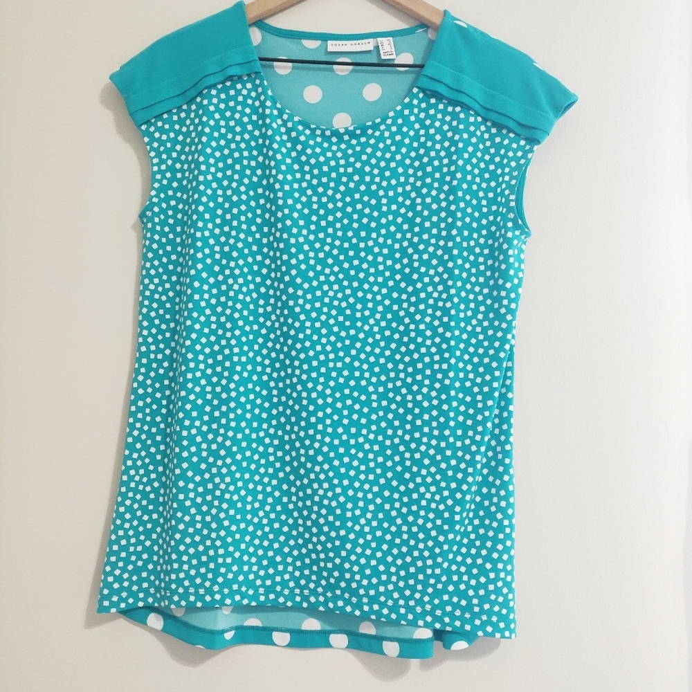 Susan Graver Liquid Knit Cap Sleeve Top - Size XS